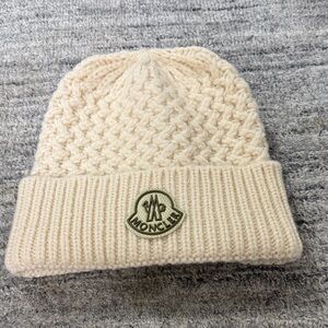 Moncler Beige Cable Knit Beanie
